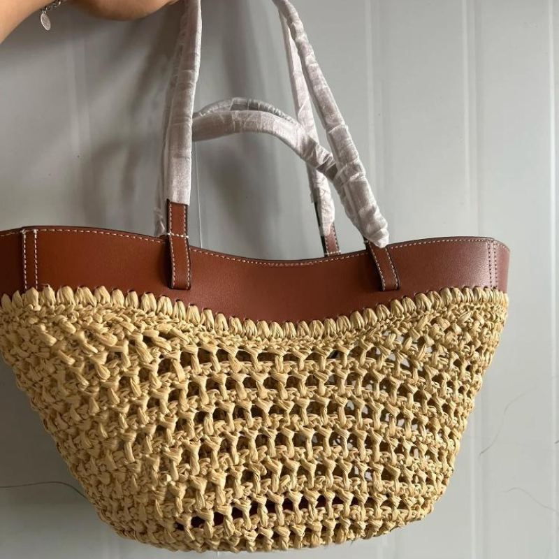 Women'S Raffia Bags - العلامة التجارية جوفاء المنسوجة حقيبة شاطئية