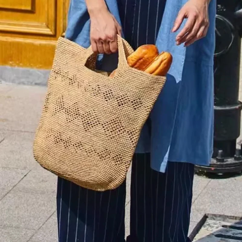 Women'S Raffia Bags - أزياء عارضة سعة كبيرة الرافية الطبيعية
