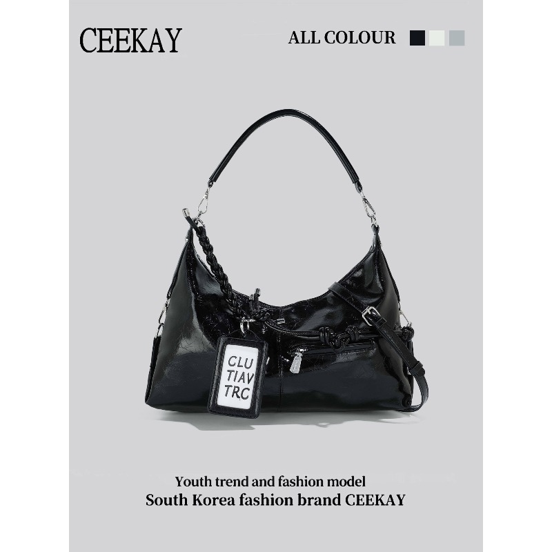 Women Bags 2026 Trends - حقيبة كتف جلد لامع من CEEKAY